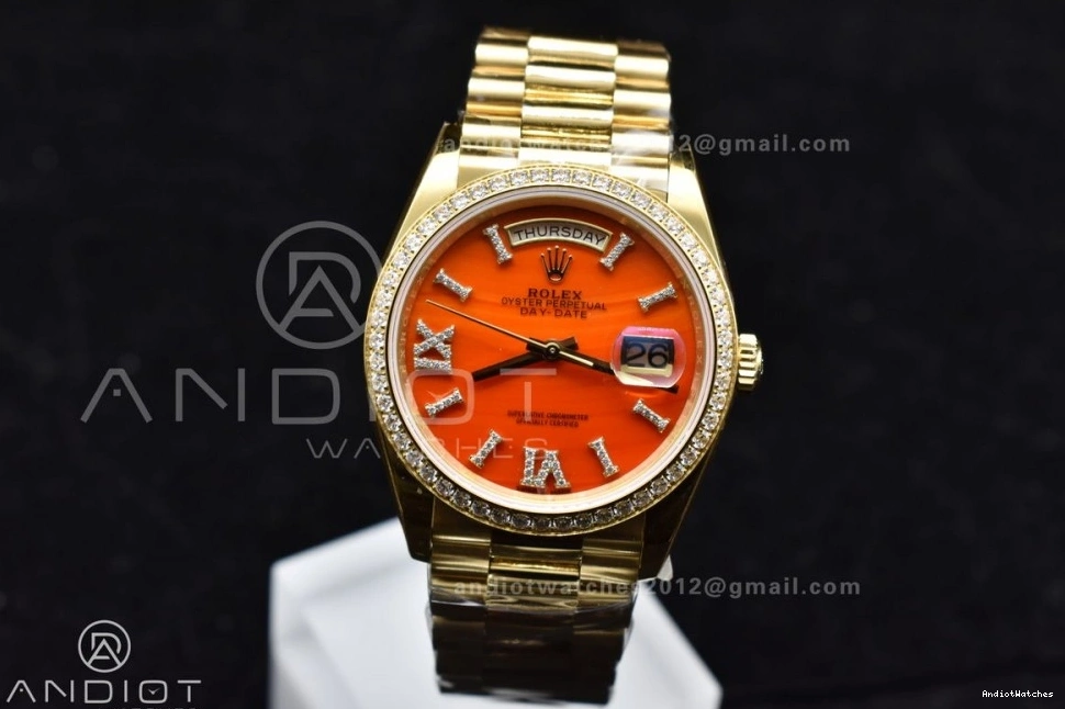 YG Edition YG Best 36 Date Day Dial RAF 1:1 Red Sporty Carnelian 653 on Bracelet A 0117